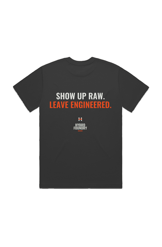 Show Up Raw Back Print Tee