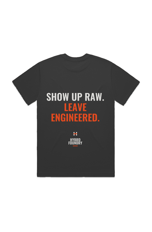 Show Up Raw Back Print Tee